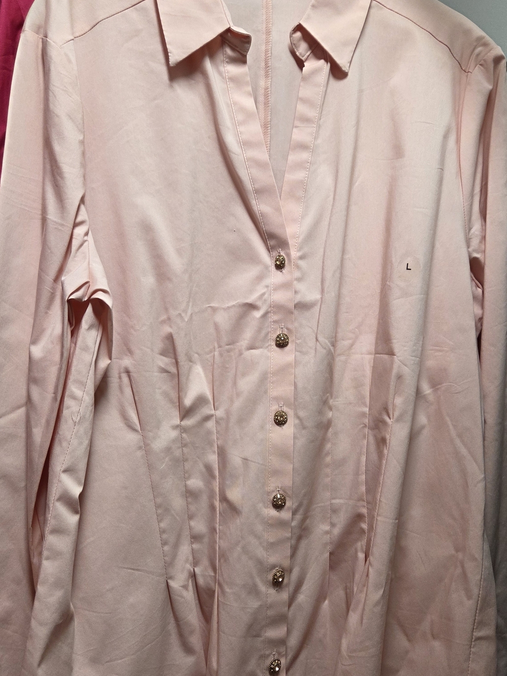 New York & Co. Light Pink Women's Button-Front Shirt